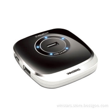 USB2.0 4 Port Hub with Power Adapter, 480Mbps Speed
